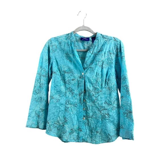 JH Collectibles Tops - JH Collectibles Women's Turquoise Buttoned Down Top